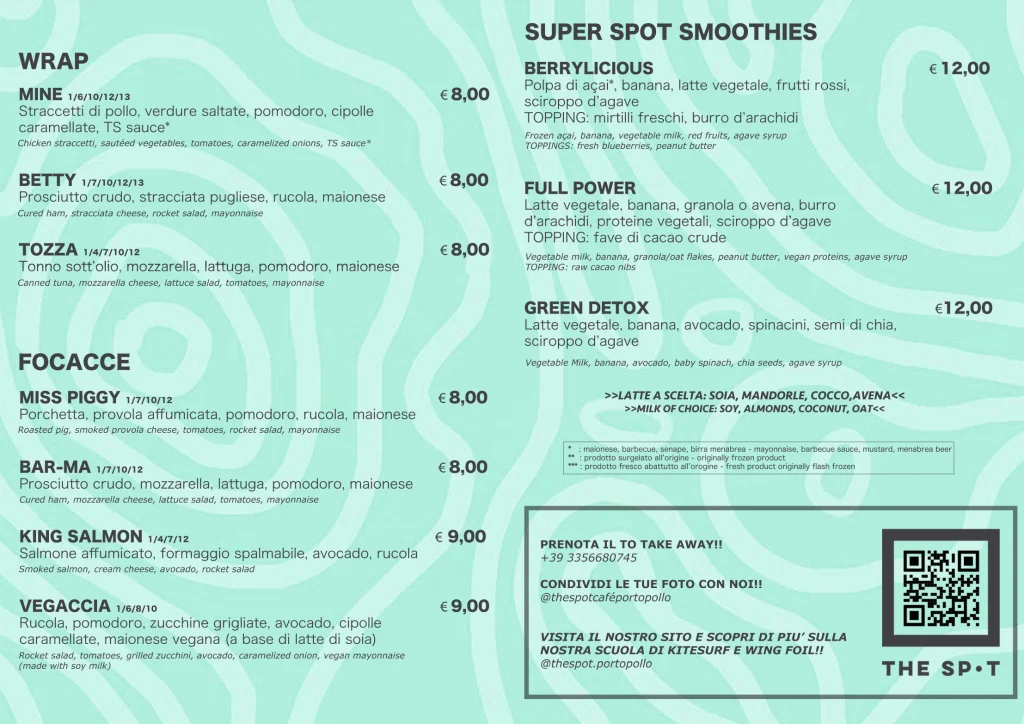 Menu The Spot